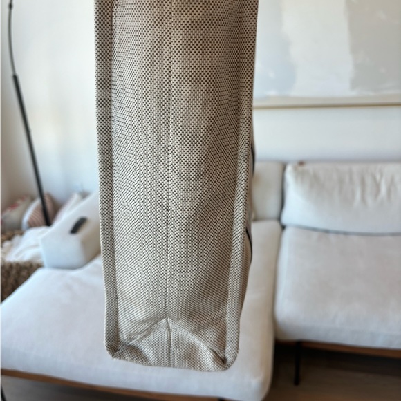 Chloe large woody tote bag in linen, cream with brown leather detail - Picture 3 of 11